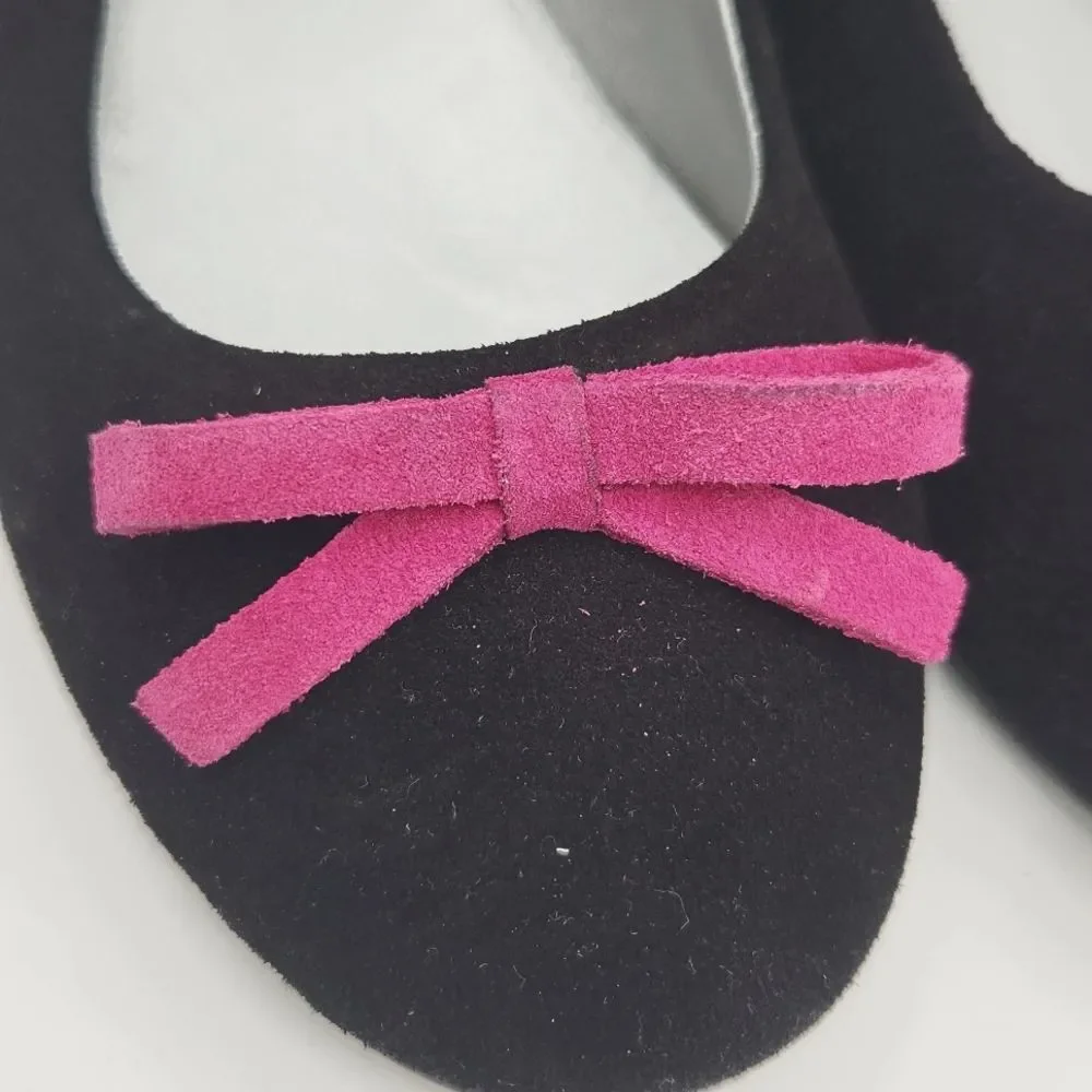 Garnet Hill Black Suede ballet flats